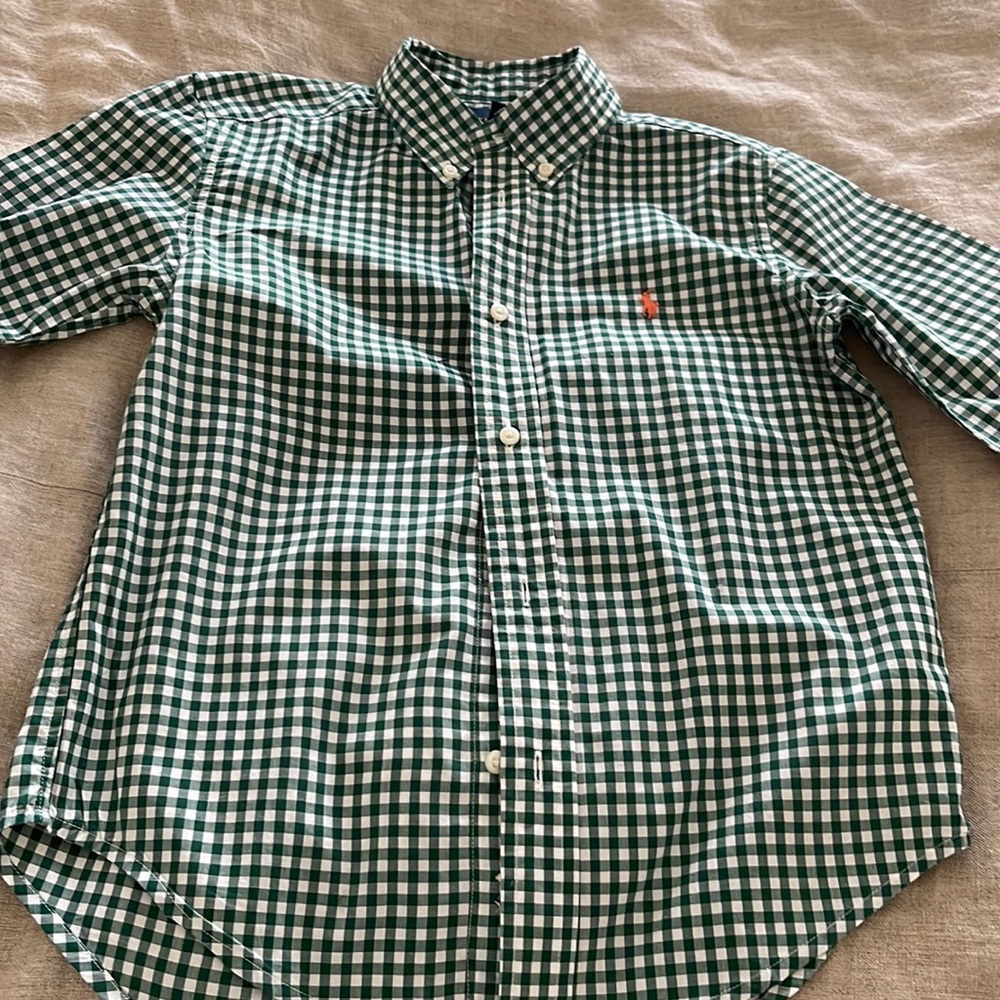 Ralph Lauren gingham button down shirt